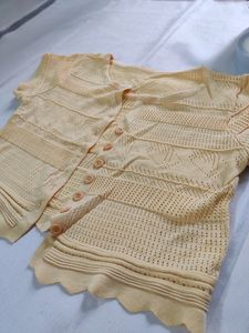 Vintage Yellow Knit Cardigan