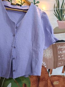 Lavender Button Down Top