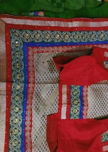 Jodha Akbar Saree, Green-cream Color