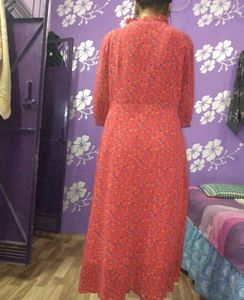 Red Floral Print Maxi Dress