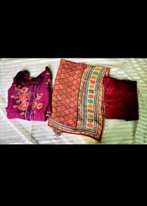 Kurta Set With Plazzo And Dupatta