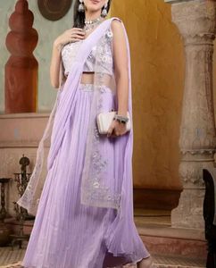 Lilac Saree with Embellished Blouse