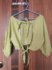 Lime Green Backless Blouse / Crop Top (Women)