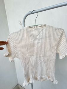 Cute Ruffled Button-Up Top