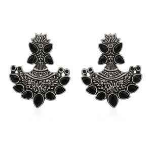 Statement Silver &amp; Black Earrings