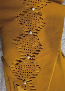 Mustard Pearl Embellished Top