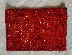 Red Sequin Strapless Top