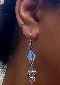 Handmade Earrings with Clear Drop