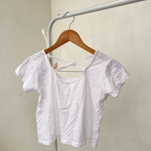 White Criss-Cross Back Tee