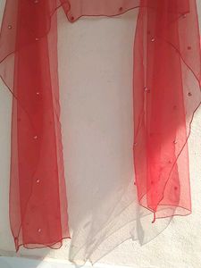 Red Beaded Dupatta