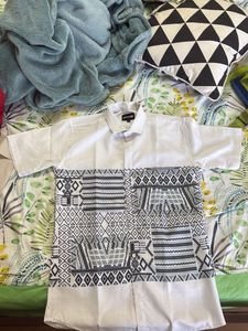 Black And White Geometrical Tribal Pattern Shirt