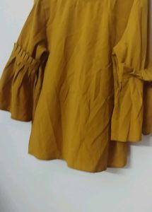 Mustard Top with unique sleeves