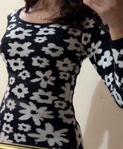 Floral Knit Mini Dress