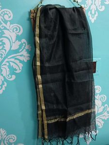 Women Black Zari Dupatta