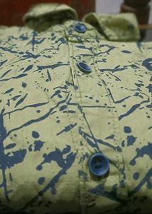Green Cotton Blend Shirt