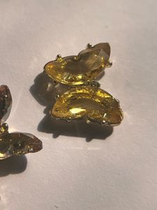 Golden Crystal Butterfly Charm