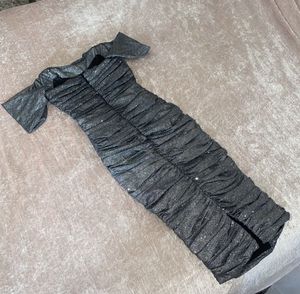 House of CB Carlotta Silver Grey Sparkle Glitter