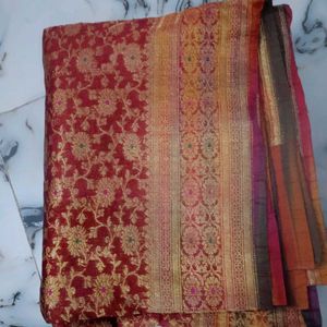 Maroon Banarasi Silk Saree
