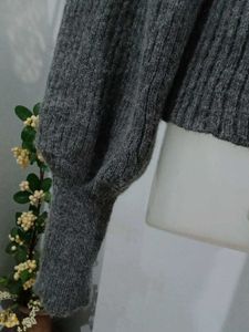 Grey Cropped Sweater