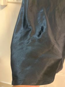 Black Midi A-Line Satin Skirt
