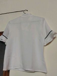 Elegant White Tie-Neck Blouse