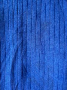 Blue Knit Turtleneck Sweater
