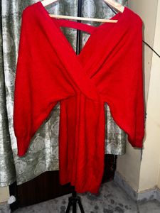 Chic Red Sweater Dress