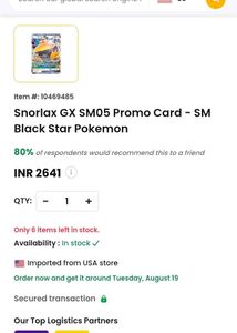 Snorlax GX Pokemon Card And + All Bundle