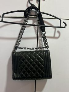 Black Quilted Crossbody Bag