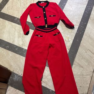 Red Knit Co-ord Set