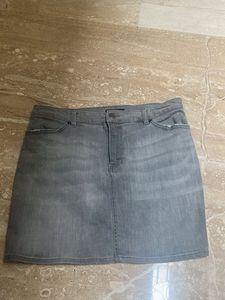 Gray Denim Mini Skirt (28-30 inches) stretchable