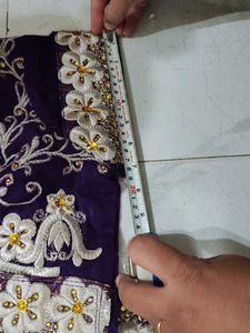 Purple Lehnga Choli Saree With Stiched Blouse