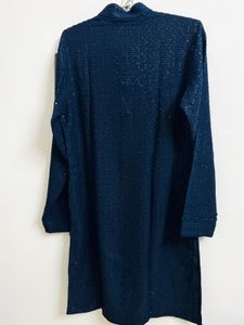 Stylish Navy Sequins Blue Kurta Set