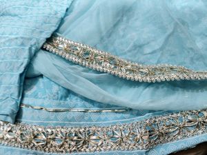 Sky Blue Embroidered Kurti Set