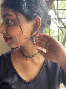 Silver Choker Necklace Set
