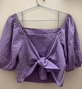 Purple Puff Sleeve Top