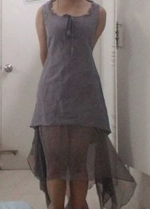LIST Purple Tie Neck Dress