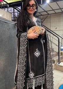 Elegant Black Embroidered Kurta Set