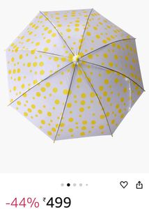 Yellow And Mix Colr Polka Dot Umbrella New Wdt Tag