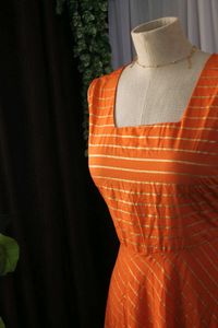 Orange Striped Maxi Dress
