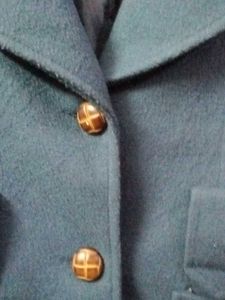 Stylish Blue Wool Blend Coat