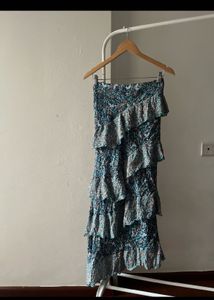 By Anthropologie Ruffle Flounce Maxi Skirt