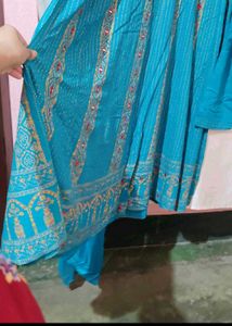 Blue Anarkali Set