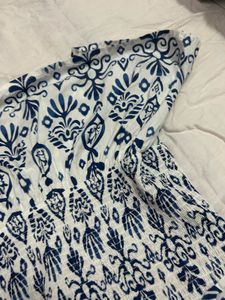 Blue &amp; White Smocked Top