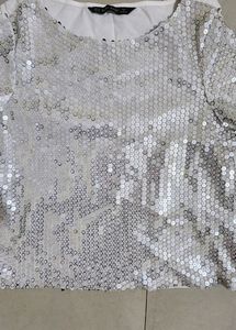 ZARA Sparkle N Shine silver  Top