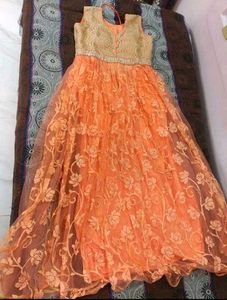 Elegant Orange Ethnic Gown