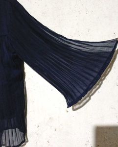 Navy Blue Pleated Top