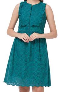 Eyelet Teal Dress