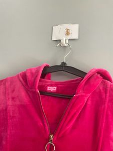 premium quality Pink Velvet Zip-Up Hoodie