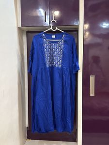 Blue Embroidered Kurta